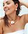 Conjunto Choker Aro Com Brinco Pingente Três Banhos de Ouro  Flor - Imagem 4