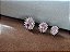 Trio de Brincos Cravejados Pedra Kunzita Rosa Claro - Imagem 2