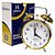 Relógio Despertador Mecânico Herweg Retrô Metal Dourado 2370 - Imagem 1