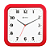 Relógio de Parede Herweg Quartz Analógico Quadrado Vermelho 6145 - 044 - Imagem 2