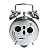 Relógio Despertador Mecânico Herweg Metal Cromado Picoteado 2370 - 207 - Imagem 5