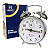 Relógio Despertador Mecânico Herweg Metal Cromado Picoteado 2370 - 207 - Imagem 1