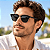 Óculos de Sol Ray-Ban Clubmaster Marble Preto Polido RB3016 1305B151 - Imagem 2