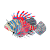 ENFEITE DE SILICONE SOMA JELLY LIONFISH AZUL E VERMELHO - Imagem 1