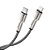 Cabo Type C X Lightning Turbo Metal Waves Preto - Imagem 3