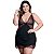 Camisola Plus Size Em Tule Com Detalhes Em Renda Bicolor Hot Love - Imagem 6