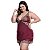 Camisola Plus Size Em Tule Com Detalhes Em Renda Bicolor Hot Love - Imagem 9