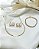 Brinco Ear Hook Quatro Fileiras banhado a ouro - Imagem 2