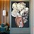Quadro Busto Feminino com Chapéu de Flor - Imagem 3