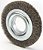 Escova circular de aço ondulada 150mm x 13mm Furo 13mm prensada fio 0,40mm Abrasfer - Imagem 1