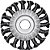 Escova circular de aço trançado 115mm x 13mm furo 22mm fio 0,6mm 12.500 rpm ABRASFER - Imagem 1