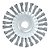 Escova circular de aço trançado 150mm x 13mm furo 22mm fio 0,5mm 9.000 rpm ABRASFER - Imagem 1