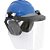 Capacete azul com aba frontal protetor facial e abafador de ruídos LEDAN - Imagem 1