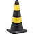 Cone de sinalização com 50cm preto e amarelo em polietileno VONDER - Imagem 1