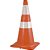 Cone de sinalização com 75cm branco e laranja padrão ABNT PLASTCOR - Imagem 1