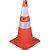 Cone de sinalização com 75cm flexível branco e laranja em PVC VONDER - Imagem 1