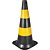 Cone de sinalização com 75cm preto e amarelo em polietileno VONDER - Imagem 1