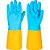 Luva de látex/neoprene pequena amarela e azul LNV 100 VONDER - Imagem 1