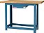 Bancada industrial multiuso 110cm x 60cm x 85,2cm 1 gaveta aço carbono com tampo de pinus NB-1 NOCRAM - Imagem 1