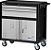 Carro para ferramentas 80cm x 45cm x 86,4cm fechado com 3 gavetas 2 portas 350 kgf preto com cinza Black Series CR-58B MARCON - Imagem 1