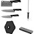 Jogo de utensílios para churrasco em aço inox com cabo plástico com 6 peças KIT CHEF BKK-6B1 STARRETT - Imagem 1