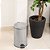 Lixeira redonda 12 litros inox cinza VONDER - Imagem 4