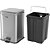 Lixeira retangular 20 litros inox cinza VONDER - Imagem 8
