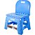 Banqueta plástica dobrável azul altura 220mm com encosto VONDER - Imagem 5