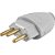 Plugue macho 2P+T 10 A cinza DN1595 DANEVA - 12 unidades - Imagem 1
