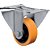 Rodízio fixo industrial leve 3" de poliuretano laranja FL 312 PN SCHIOPPA - Imagem 1