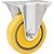 Rodízio fixo industrial leve 4" de poliuretano e PVC amarelo VONDER - Imagem 1