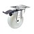 Rodízio giratório 4" de nylon branco com freio GLRON 412 NN RODCAR - Imagem 1