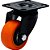 Rodízio giratório leve série black base placa 1.5/8" roda laranja 30 kgf COLSON - Imagem 1