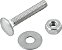 Parafuso francês zincado 1/4" x 1.1/2" com porca e arruela cartela com 4 conjuntos VONDER - Imagem 1