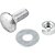 Parafuso francês zincado 3/8" x 1" com porca e arruela cartela com 2 conjuntos VONDER - Imagem 1