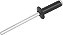 Rebite de repuxo 3,2mm x 8,0mm preto pacote com 100 peças NOVE54 - Imagem 1