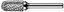Lima rotativa abaulada 8,0mm x 19,0mm com haste 6,0mm DORMER - Imagem 3
