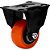 Rodízio fixo leve 1.5/8" série black roda laranja 30kg COLSON - Imagem 1
