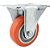 Rodízio fixo industrial leve 4" de poliuretano laranja FL 414 UPN SCHIOPPA - Imagem 1