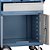 Carro para ferramentas 60cm x 40cm x 76cm fechado com 1 gaveta e 2 portas 330 kgf azul com cinza Compact Line CR-101 MARCON - Imagem 5