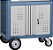 Carro para ferramentas 60cm x 40cm x 76cm fechado com 1 gaveta e 2 portas 330 kgf azul com cinza Compact Line CR-101 MARCON - Imagem 7