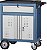 Carro para ferramentas 60cm x 40cm x 76cm fechado com 1 gaveta e 2 portas 330 kgf azul com cinza Compact Line CR-101 MARCON - Imagem 1