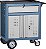 Carro para ferramentas 60cm x 40cm x 76cm fechado com 1 gaveta e 2 portas 330 kgf azul com cinza Compact Line CR-101 MARCON - Imagem 2
