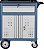 Carro para ferramentas 60cm x 40cm x 76cm fechado com 1 gaveta e 2 portas 330 kgf azul com cinza Compact Line CR-101 MARCON - Imagem 6