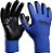 Luva de segurança Tamanho G suporte têxtil de fibras sintéticas com revestimento nitrílico na palma e dedos preta e azul Hand Nitrilo Wave HX024T09E001 HANDEX - Imagem 1