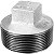 Bujão de ferro galvanizado 1.1/2" BSP classe 150 120260933 TUPY - Imagem 1