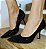 Scarpin preto couro nobuck brilho - Imagem 5
