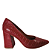 Scarpin vermelho couro croco - Imagem 1