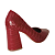 Scarpin vermelho couro croco - Imagem 3