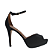 Scarpin preto cetim peep toe - Imagem 1